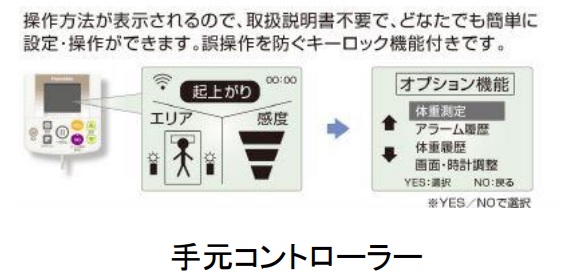 【手元コントローラ】操作方法が表示されるので簡単に設定・操作ができます。